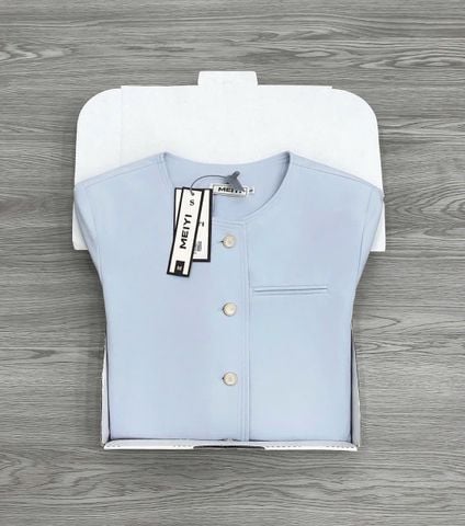 KS1568 - ÁO KHOÁC PHỐI NÚT (XANH)