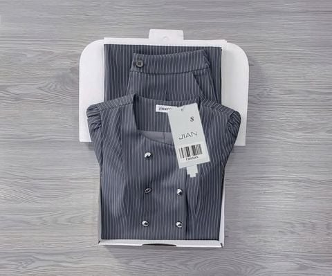 TB9566 - SET PHỐI NÚT KIM LOẠI SỌC XÁM