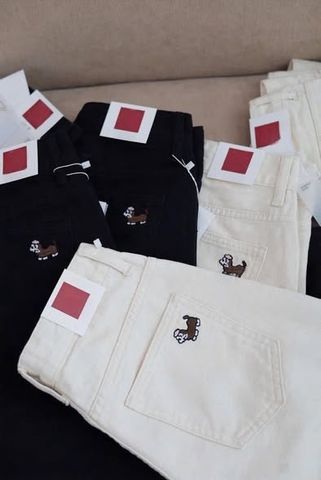 TB9590 - QUẦN SHORT THÊU CÚN (TRẮNG KEM)