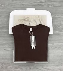 KS1578 - SET ÁO THUN NÂU, QUẦN DÀI KEM