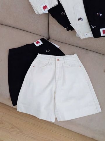 TB9589 - QUẦN SHORT THÊU CÚN (ĐEN)
