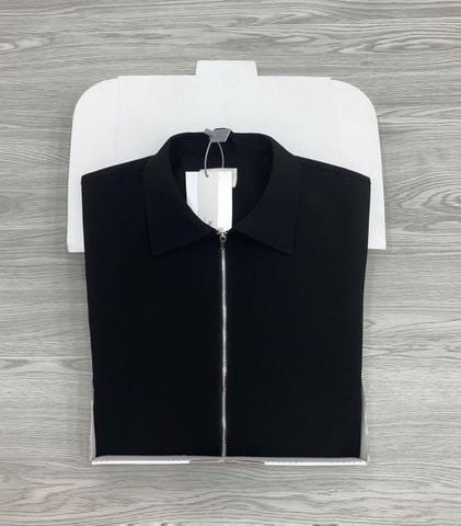 KS1579 - ÁO KHOÁC PHỐI KHÓA KÉO (ĐEN)