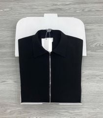 KS1579 - ÁO KHOÁC PHỐI KHÓA KÉO (ĐEN)