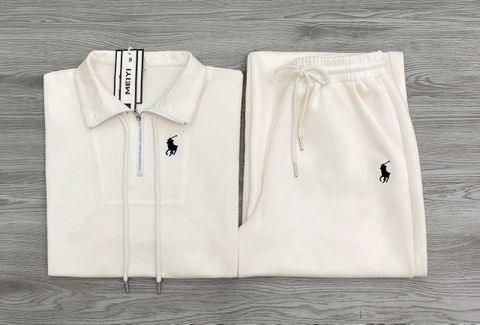 KS1587 - SET THỂ THAO TAY NGẮN PHỐI KHÓA CỔ (KEM)