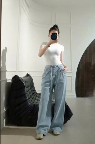 VGU1911 - QUẦN JEAN MỀM PHỐI DÂY RÚT (Q.LẺ)