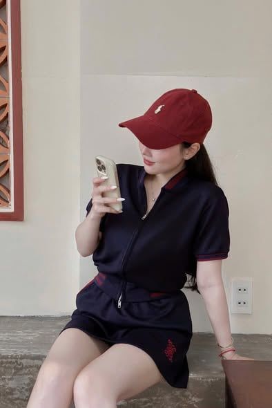 KS1588 - SET THỂ THAO XANH ĐEN PHỐI SỌC ĐỎ