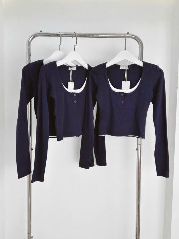 TB9664 - ÁO THUN TAY DÀI PHỐI 2 MÀU (XANH ĐEN)