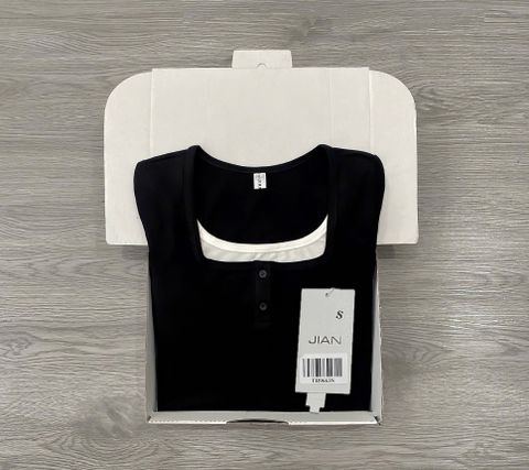 TB9663 - ÁO THUN TAY DÀI PHỐI 2 MÀU (ĐEN)