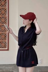 KS1588 - SET THỂ THAO XANH ĐEN PHỐI SỌC ĐỎ