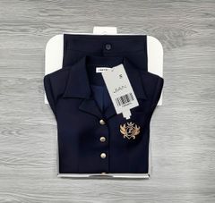 TB9683 - SET ÁO THÊU LOGO, VÁY DÀI (XANH ĐEN)