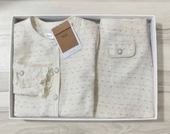 VGU1969 - SET DẠ MUỐI TIÊU PHỐI REN TAY