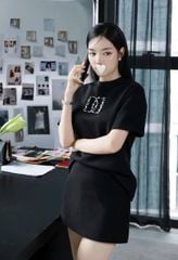 VGU1959 - SET ÁO ĐÍNH HẠT, VÁY NGẮN (ĐEN)