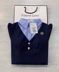 SKY5968 - ĐẦM DÀI PHỐI SƠMI ĐÍNH TAG (XANH ĐEN)