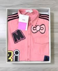 VGU2011 - ÁO KIỂU SƠMI FORM DÀI IN HÌNH MINNIE (HỒNG)