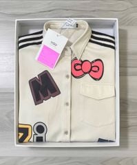 VGU2010 - ÁO KIỂU SƠMI FORM DÀI IN HÌNH MINNIE (KEM)