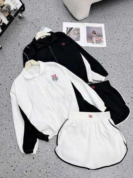 VGU2001 - SET ÁO KHOÁC PHỐI, QUẦN SHORT W (TRẮNG)