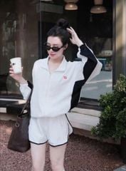 VGU2001 - SET ÁO KHOÁC PHỐI, QUẦN SHORT W (TRẮNG)