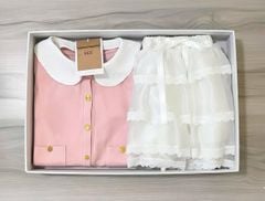 VGU2005 - SET ÁO HỒNG CỔ SEN, VÁY VOAN TẦNG