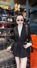 KS1633 - ÁO KHOÁC VEST DÁNG DÀI KÈM NỊT (ĐEN) - LẺ