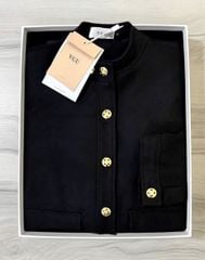 VGU2029 - ÁO KHOÁC PHỐI NÚT (ĐEN) - LẺ