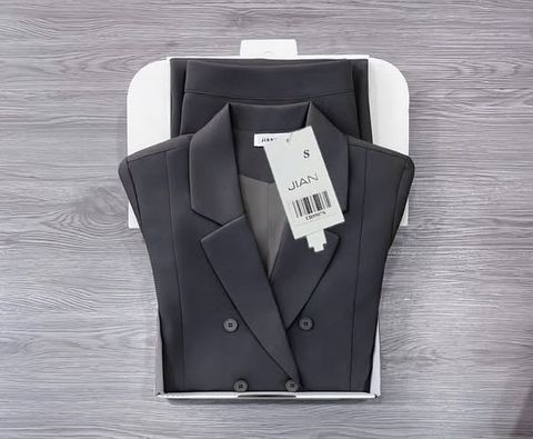 TB9507 - SET ÁO VEST, VÁY DÀI XÁM (KHÔNG KÈM ÁO TRONG)