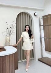 SKY5975 - SET NGẮN PHỐI NƠ (KEM)