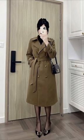 KS1612 - ÁO MĂNG TÔ FORM VEST - KÈM DÂY (NÂU)