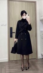 KS1610 - ÁO MĂNG TÔ FORM VEST - KÈM DÂY (ĐEN)