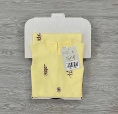 SKY9710 - ĐẦM LINEN SÁT NÁCH THÊU LÁ (VÀNG)