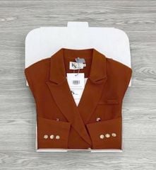 KS1644 - ÁO KHOÁC VEST PHỐI NÚT (CAM)