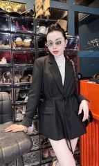 KS1633 - ÁO KHOÁC VEST DÁNG DÀI KÈM NỊT (ĐEN) - LẺ