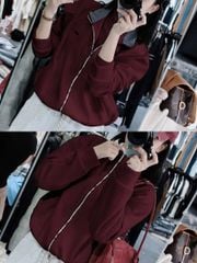 VGU2049 - ÁO KHOÁC PHỐI CỔ (ĐỎ ĐÔ)