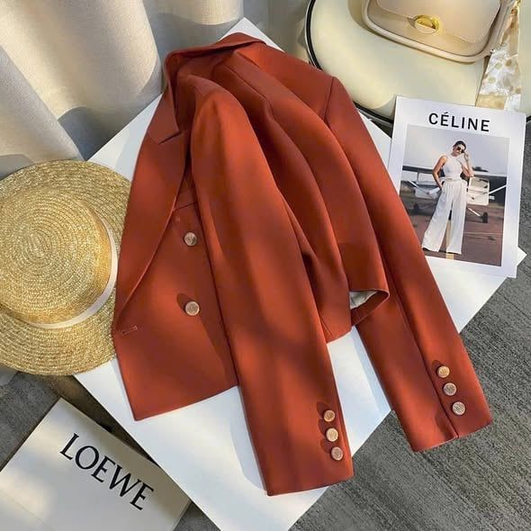 KS1644 - ÁO KHOÁC VEST PHỐI NÚT (CAM)