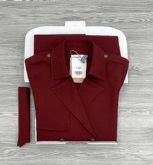 KS1611 - ÁO MĂNG TÔ FORM VEST - KÈM DÂY (ĐỎ)