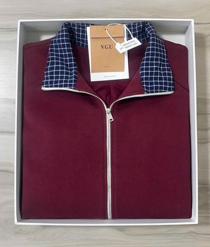 VGU2049 - ÁO KHOÁC PHỐI CỔ (ĐỎ ĐÔ)