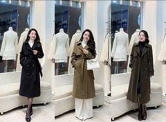 KS1610 - ÁO MĂNG TÔ FORM VEST - KÈM DÂY (ĐEN)