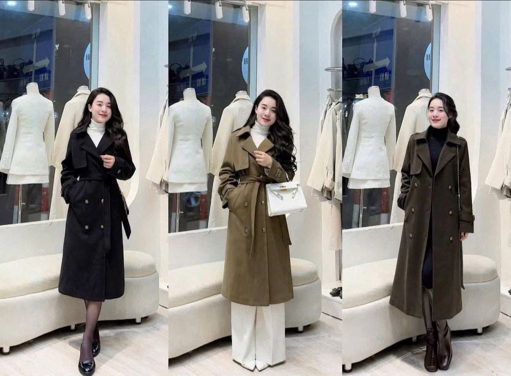 KS1612 - ÁO MĂNG TÔ FORM VEST - KÈM DÂY (NÂU)