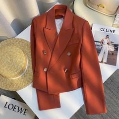 KS1644 - ÁO KHOÁC VEST PHỐI NÚT (CAM)