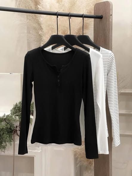 SHE4788 - ÁO THUN TAY DÀI BASIC (ĐEN)