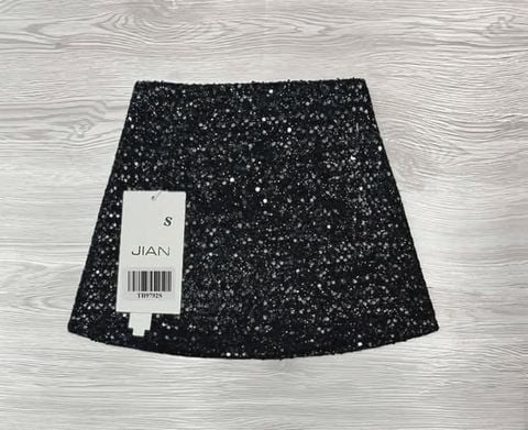 TB9792 - CHÂN VÁY KẾT CƯỜM BLING BLING (ĐEN) - LẺ