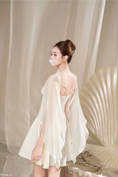 SKY9719 - ĐẦM 2 DÂY PHỐI CHOÀNG - KÈM TAG HOA