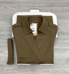 KS1612 - ÁO MĂNG TÔ FORM VEST - KÈM DÂY (NÂU)