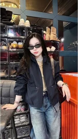 VGU2062 - ÁO KHOÁC GIÓ CÓ NÓN ĐEN (LẺ)