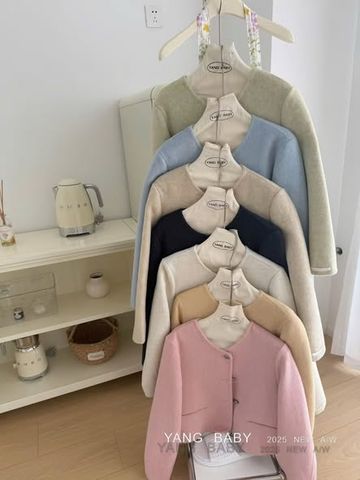 LEN6040 - ÁO KHOÁC PHỐI NÚT BẠC (HỒNG) - 26305