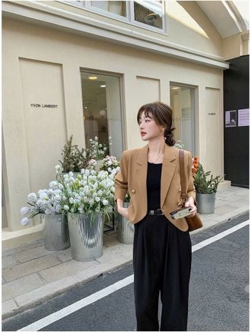 KS1663 - ÁO KHOÁC VEST VẠT BẦU (NÂU) - LẺ