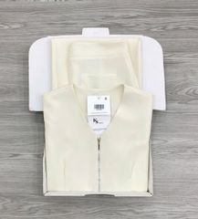 KS1688 - SET ÁO CÁNH TIÊN PHỐI KHÓA KÉO, QUẦN DÀI (KEM)