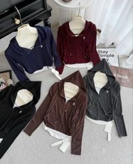 TB9825 - ÁO THUN 2 LỚP CÓ NÓN (XANH ĐEN)