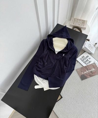 TB9825 - ÁO THUN 2 LỚP CÓ NÓN (XANH ĐEN)