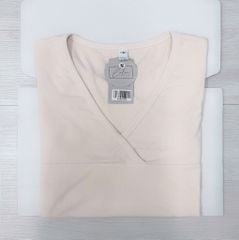 SHE4799 - ÁO THUN TAY DÀI CỔ V (KEM)