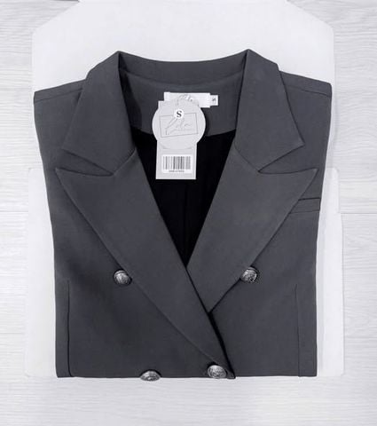 SHE4790 - ÁO KHOÁC VEST PHỐI NÚT K.LOẠI (XÁM) - LẺ